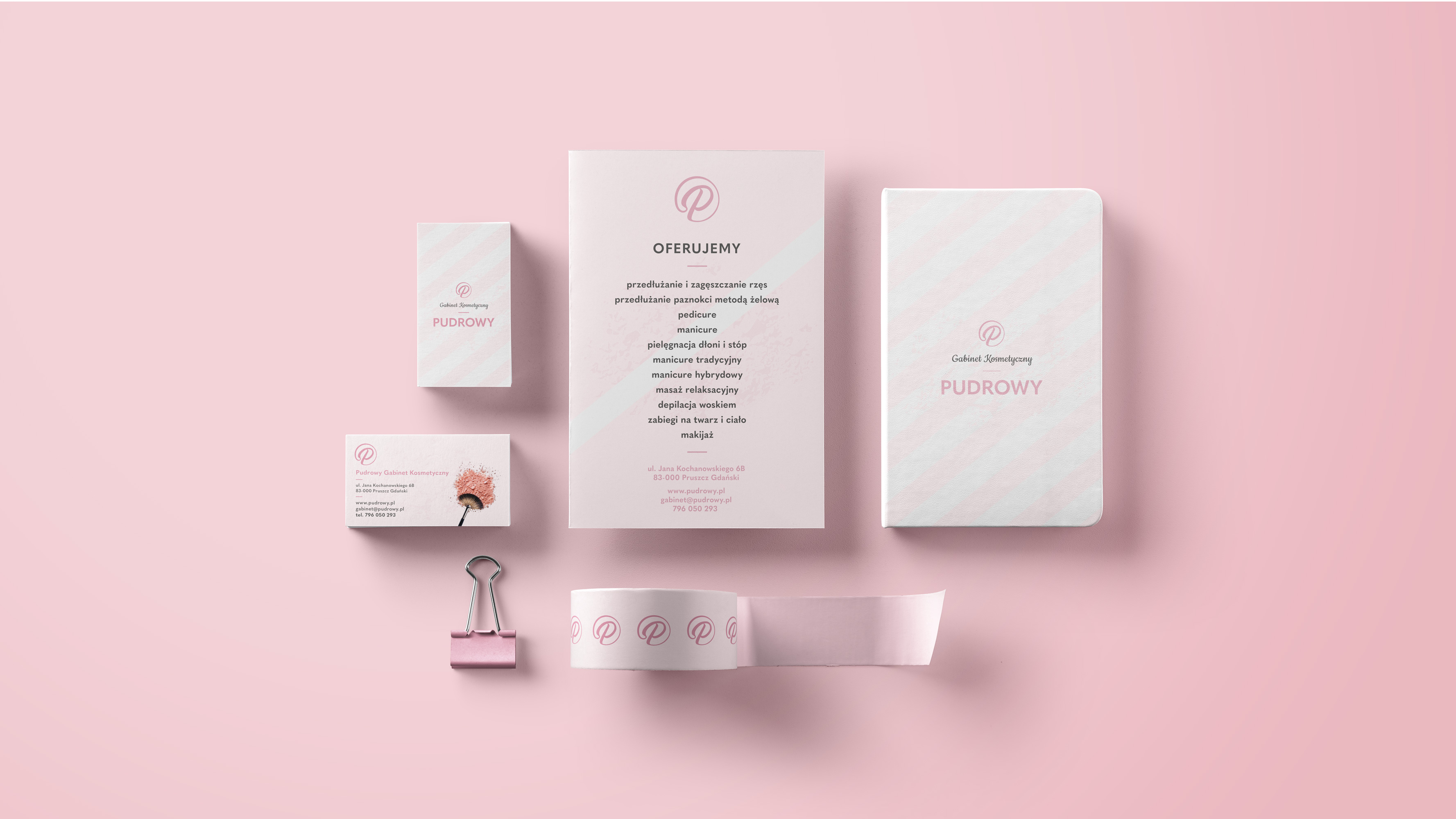 projekt logo identyfikacja wizualna pudrowy